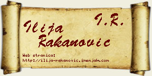 Ilija Rakanović vizit kartica